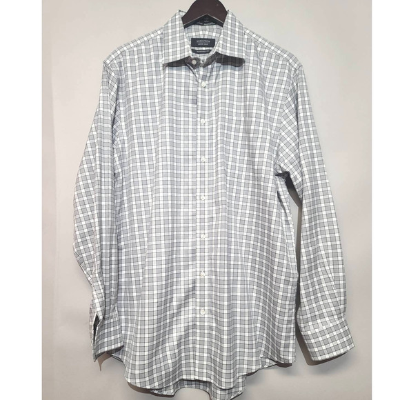 Nordstrom Traditional Fit Smart Care Wrinkle Free Button Shirt Size 16 34 35 - Picture 1 of 6